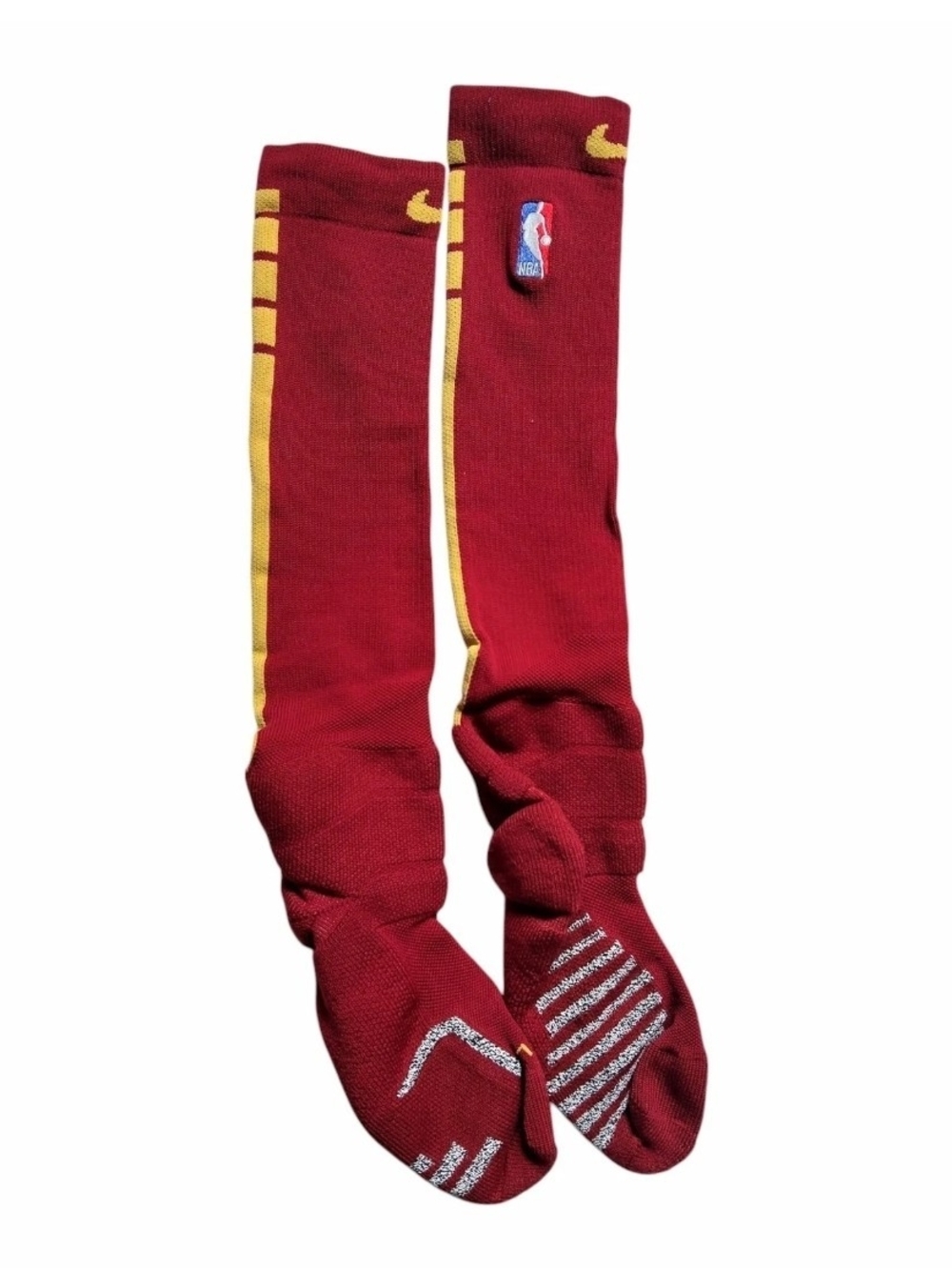 Nike NBA Authentics Elite Knee Highs Socks, XL, Dry-fit, Wine/Gold